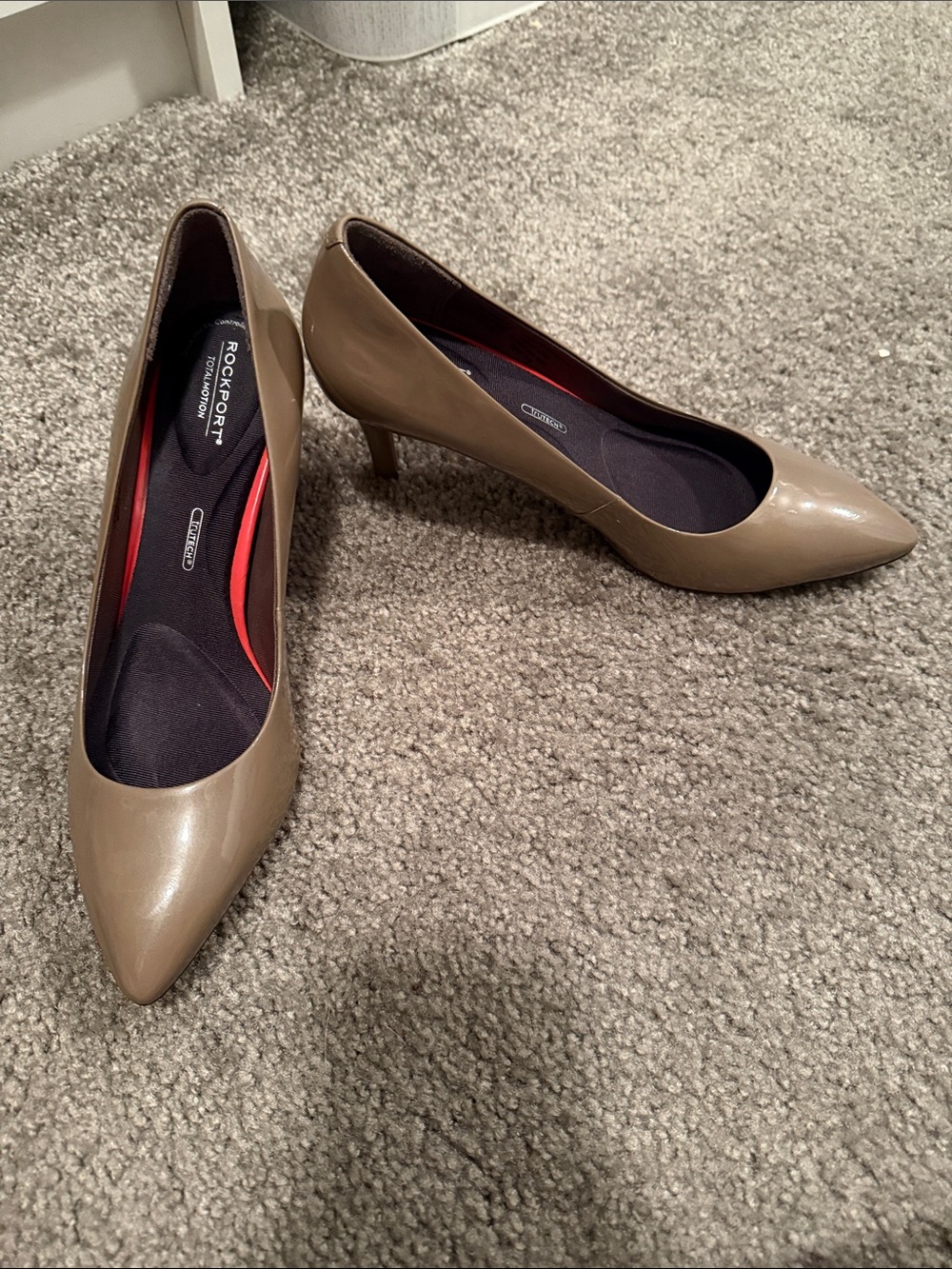 Rockport Patent Pointed-Toe Pump in Taupe